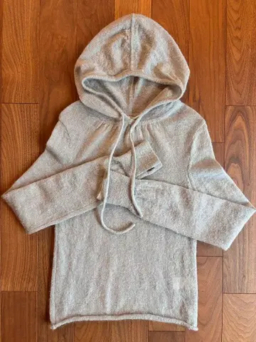 amomento sheer fooded knit GRAY