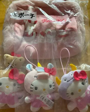 산리오 헬로키티 데코 백 1번 복권 파우치 4종 세트