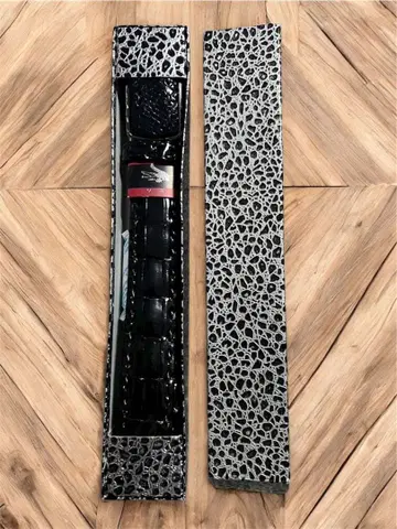 블랙 천연 가죽 벨트 크로커다일