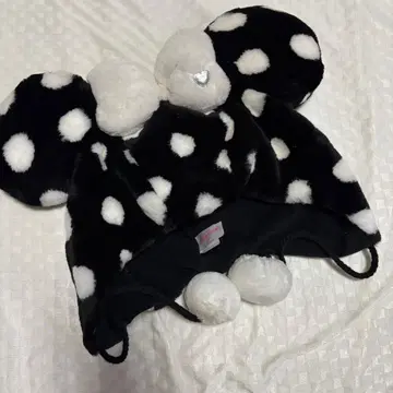 미니 팬캡 모자 (블랙 x 도트)