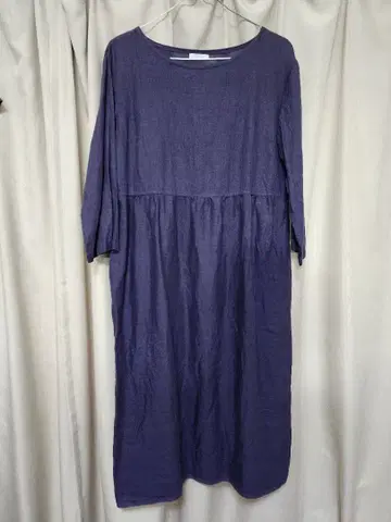 [ 재가격 인하! ] fog linen work 보라색 긴팔 원피스