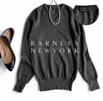 바니스뉴욕 이탈리아제 촉촉한 램스울 100% V넥 니트