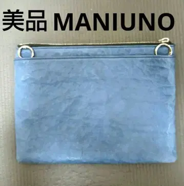 MANIUNO 가죽 사코슈, 백, 파우치, 블루 (숄더 없음)