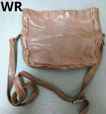WR, 브라운 가죽 숄더백
