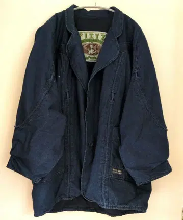 FITTZ 피츠 충전솜 데님 자켓 빈티지 인디고 구제 의류