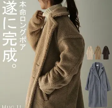 HUG.U 보아 롱 코트 FREE 사이즈 라떼 베이지
