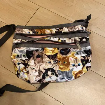 레스폴삭 고양이 패턴 숄더백