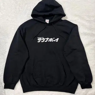 새상품급 M 사이즈 사우나 보이 로고 블랙 후드티