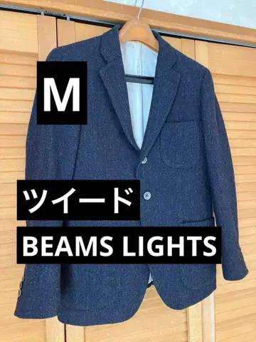 M 사이즈 트위드 자켓 BEAMS LIGHTS 네이비