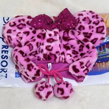 미니 레오파드 무늬 팬캡 [핑크색] 새상품