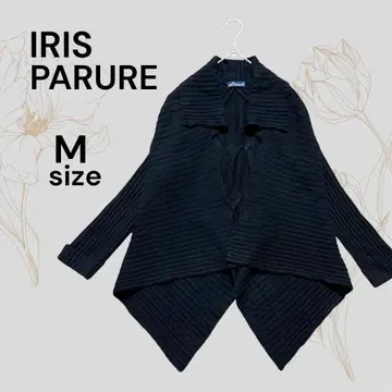 IRIS PARURE 블랙 디자인 가디건 블랙 캐시미어 100%