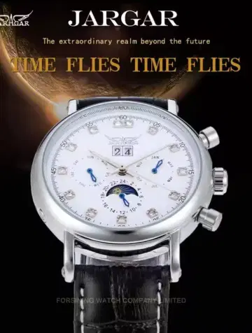 JARGAR 자동 와인딩 시계 화이트 다이얼
