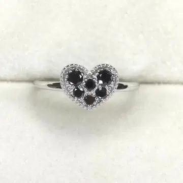 K10WG 블랙 다이아 하트 반지