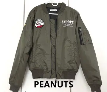 PEANUTS MA-1 Snoopy 와펜 부착 플라이트 자켓 스카잔