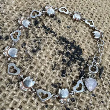 실버 925 빈티지 앤티크 튤립 팔찌