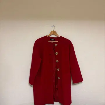 빨간색 캐주얼 롱 코트 France