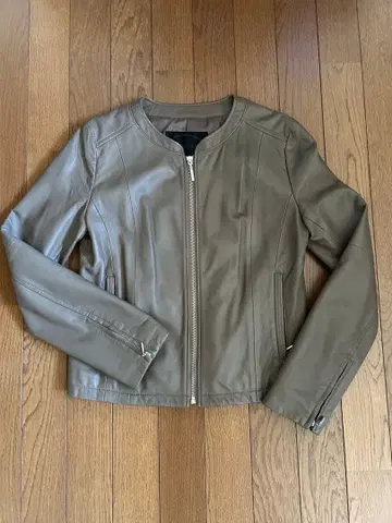 언타이틀 가죽 자켓 블루종 노카라