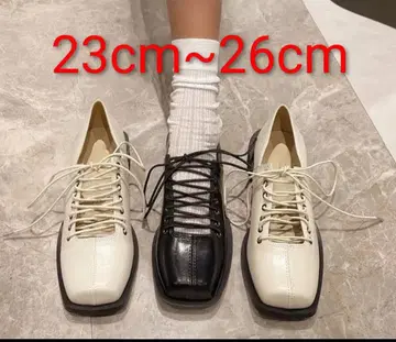 프렌치 스타일 스퀘어토 와이드 힐 발레 슈즈 23cm~26cm