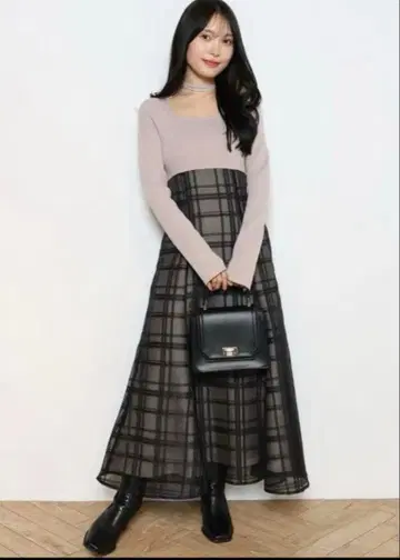 머큐리 듀오 시어 체크 도킹 원피스