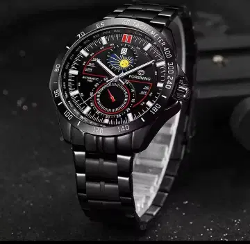 FORSINING 자동 와인딩 시계 블랙