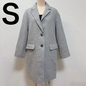 유니클로 울 블렌드 롱 코트 P 코트 그레이 [ S ] 새상품급