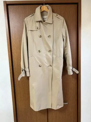 로페 톨 사이즈 EX1 베이지 더블 브레스트 트렌치코트