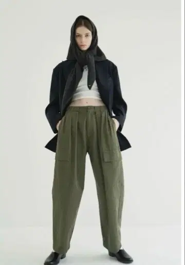 CLANE WIDE TUCK WORK PANTS