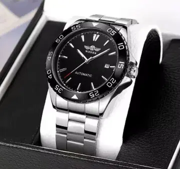 WINNER 자동 와인딩 손목시계 블랙