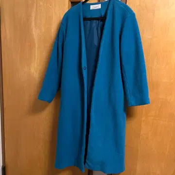 파랑 롱 코트 세탁기로 세탁 가능