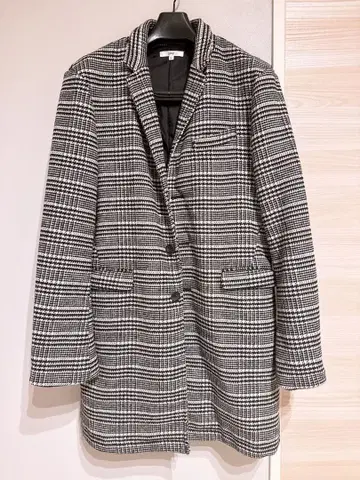 [ imp ] 하운드투스 체크 패턴 체스터 코트