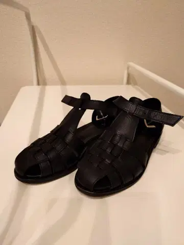 블랙 뜨개질 컴포트 샌들