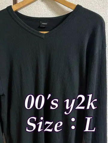 써멀 롱 T V넥 헤이세이 y2k 00s archive 그런지