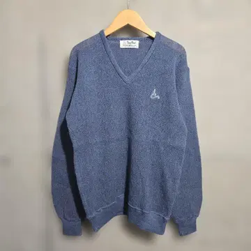 80's 구제 의류 Troy Bros V넥 남성용 모헤어 스웨터 빈티지