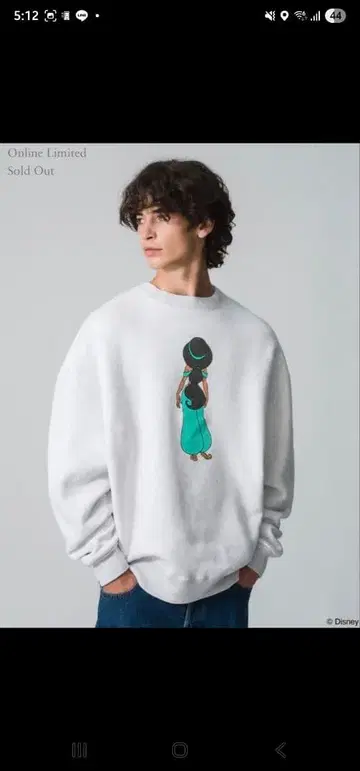 RON HERMAN 디즈니 콜라보 맨투맨 재스민 M 사이즈