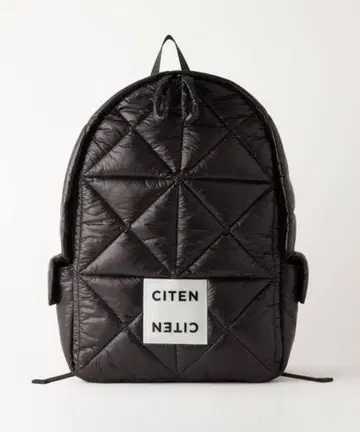 CITEN 블랙 퀼팅 패디드 백팩