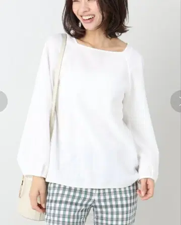 IENA 조젯 본딩 스퀘어 블라우스 화이트