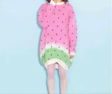 새상품급! 캔디 스트리퍼 수박 패턴 오버 사이즈 원피스