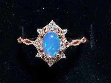 오팔 꽃 모양 반지 실버 925