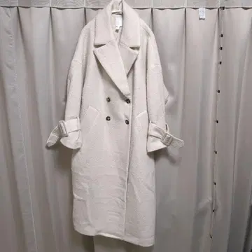 H&M 아이보리 더블 브레스트 롱 코트 M 사이즈