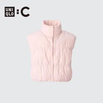 UNIQLO C 다운 크롭 베스트 M 사이즈 핑크