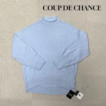 새상품 COUP DE CHANCE 하이넥 니트 긴팔 블루 M