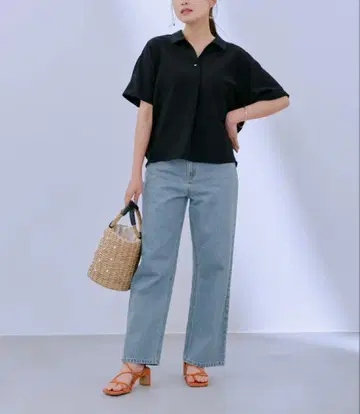 코히나 KUROKI DENIM 세미 와이드 스트레이트 청바지