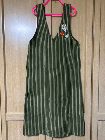 그라니프 graniph 오버롤 스커트 와펜 자수 스트라이프 F