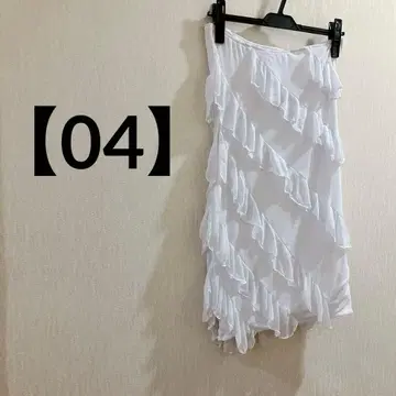 화이트 플레어 스커트 [ 04 ] 프릴 엘레강트 무지