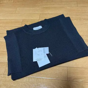 CLANE SQUARE SLEEVE KNIT TOPS 차콜 그레이