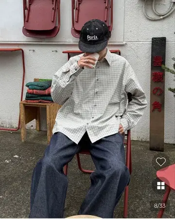 루즈 타탄 체크 셔츠 / color: gray