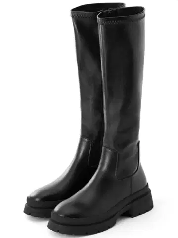 블랙 롱 부츠 통굽