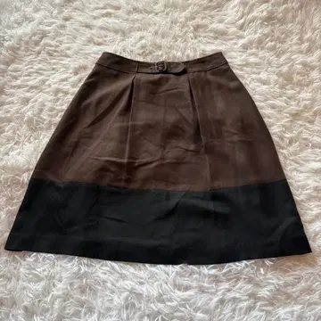 ef-de 에프데 미디 스커트 L 울 브라운 블랙 플랑드르