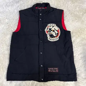 SOFT MACHINE 소프트 머신 불독 자수 베스트 충전솜 사이즈 L