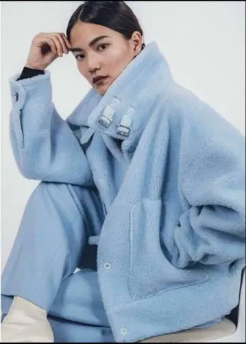 스터닝 루어 에코 무스탕 숏 자켓 블루